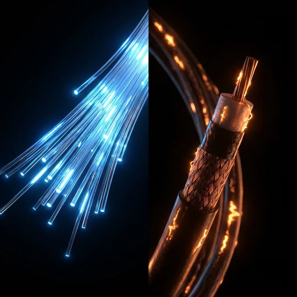 Fiber Optic Glass Strands vs Coaxial Copper Cable Infrastructure